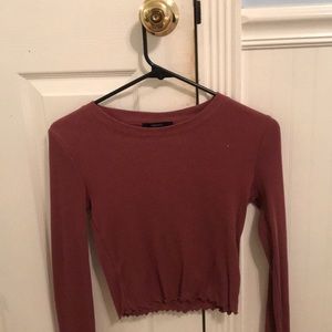Long sleeve scalloped shirt